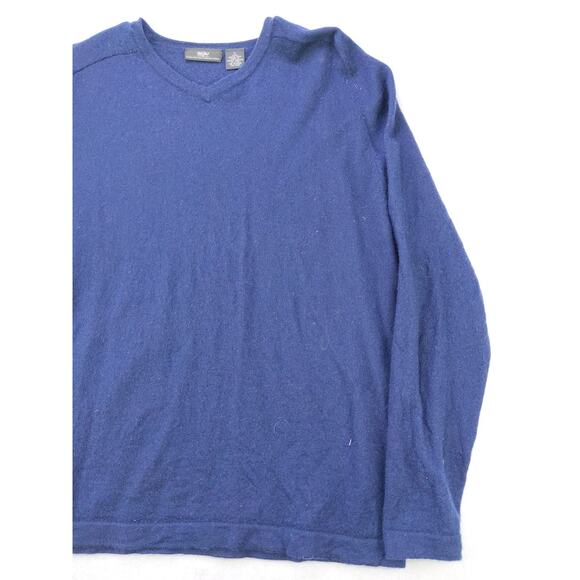 Mossimo Men's Italian 100% Merino Wool Pullover Sweater SZ L Blue Hole - Picture 4 of 9